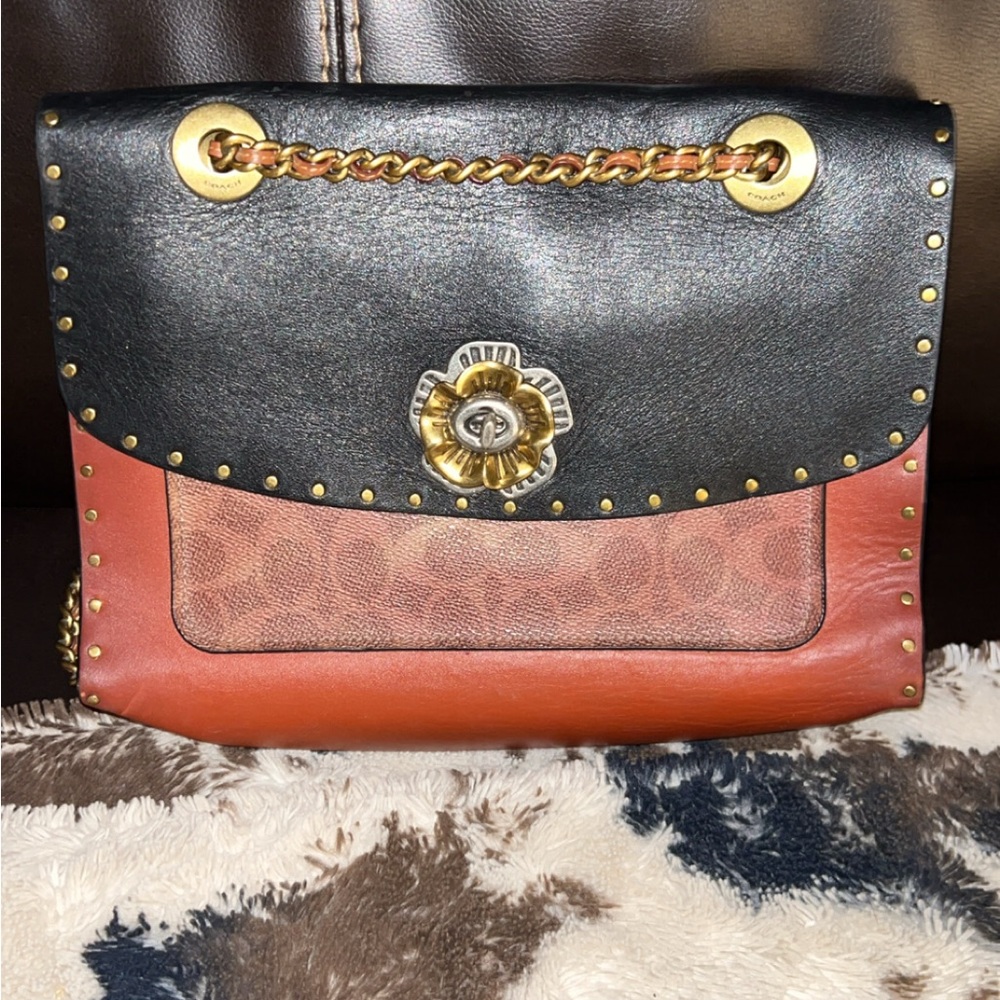 Coach Black and Brown Shoulder Bag